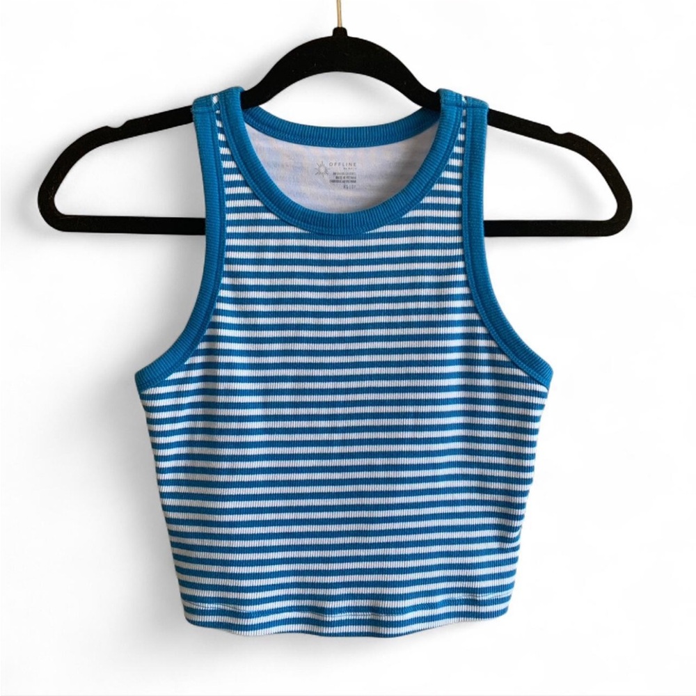 Blue and White Striped Aerie Tank Top! Size XSmall!